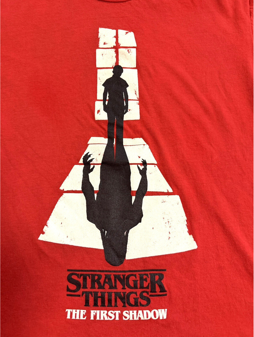 Netflix Stranger Things The First Shadow Red Graphic T-Shirt, Size M